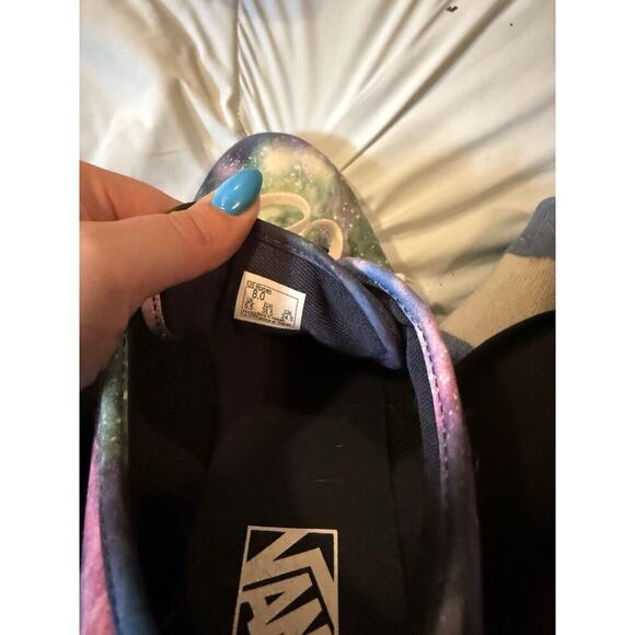 2/$35 VANS women’s size 8 Low Cosmic Galaxy purple blue skater shoe outer space - Picture 7 of 7
